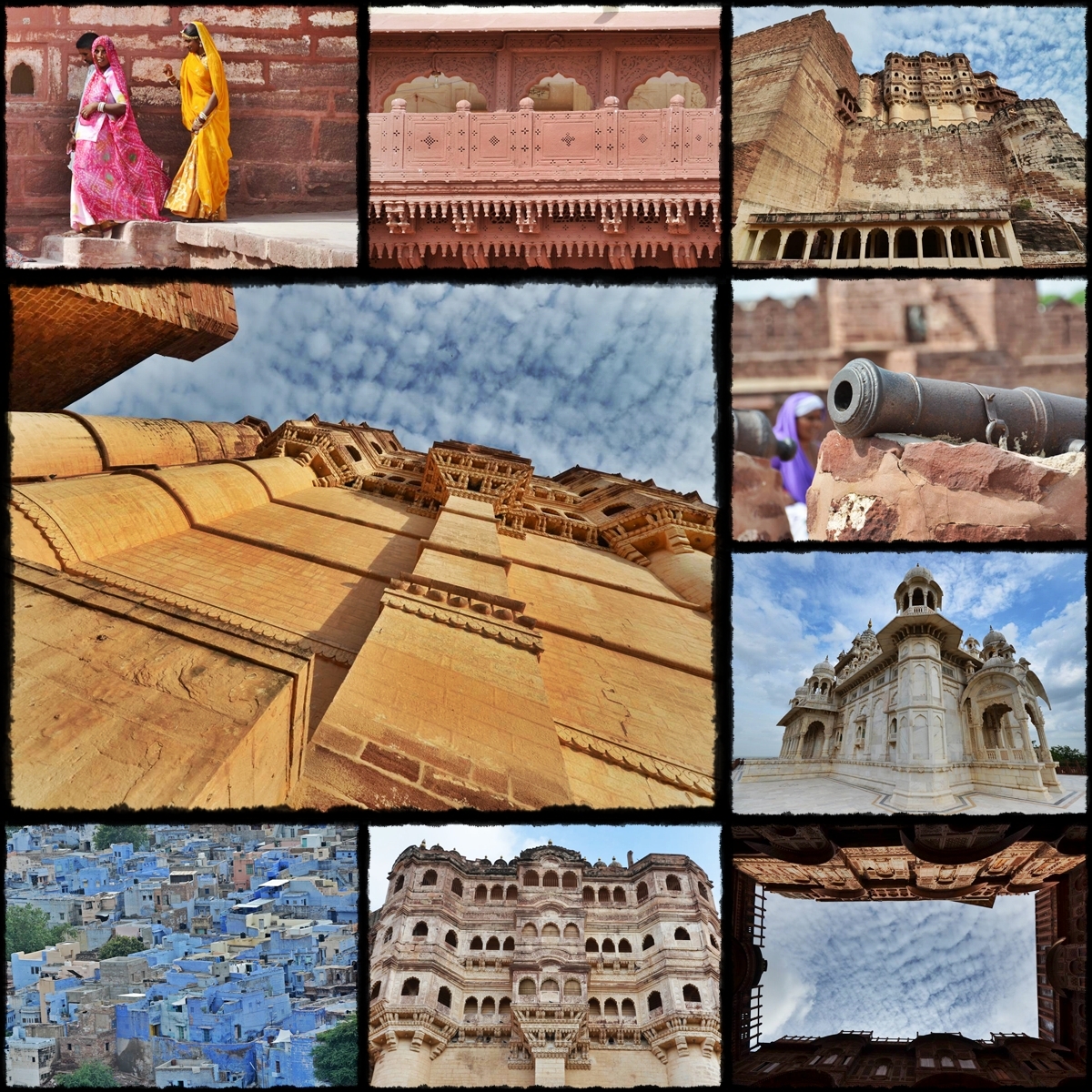 JAISALMER, POKHRAN FORT, THE BLUE CITY OF JODHPUR,; JASWANT THADA MAUSOLEUM, MEHRANGARH FORTRESS, SADAR BAZAR JODHPUR