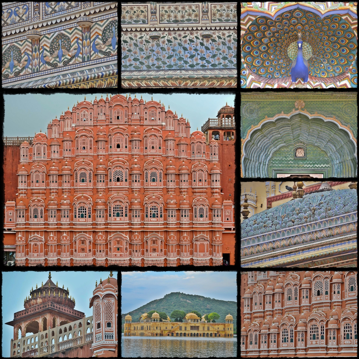 THE ROSE CITY OF JAIPUR > AMBER FORT > HAVA MAHAL (called Palace of Winds or Palace of the Breeze) > JANTAR MANTAR ASTRONOMICAL OBSERVATORY > JAIPUR CITY PALACE