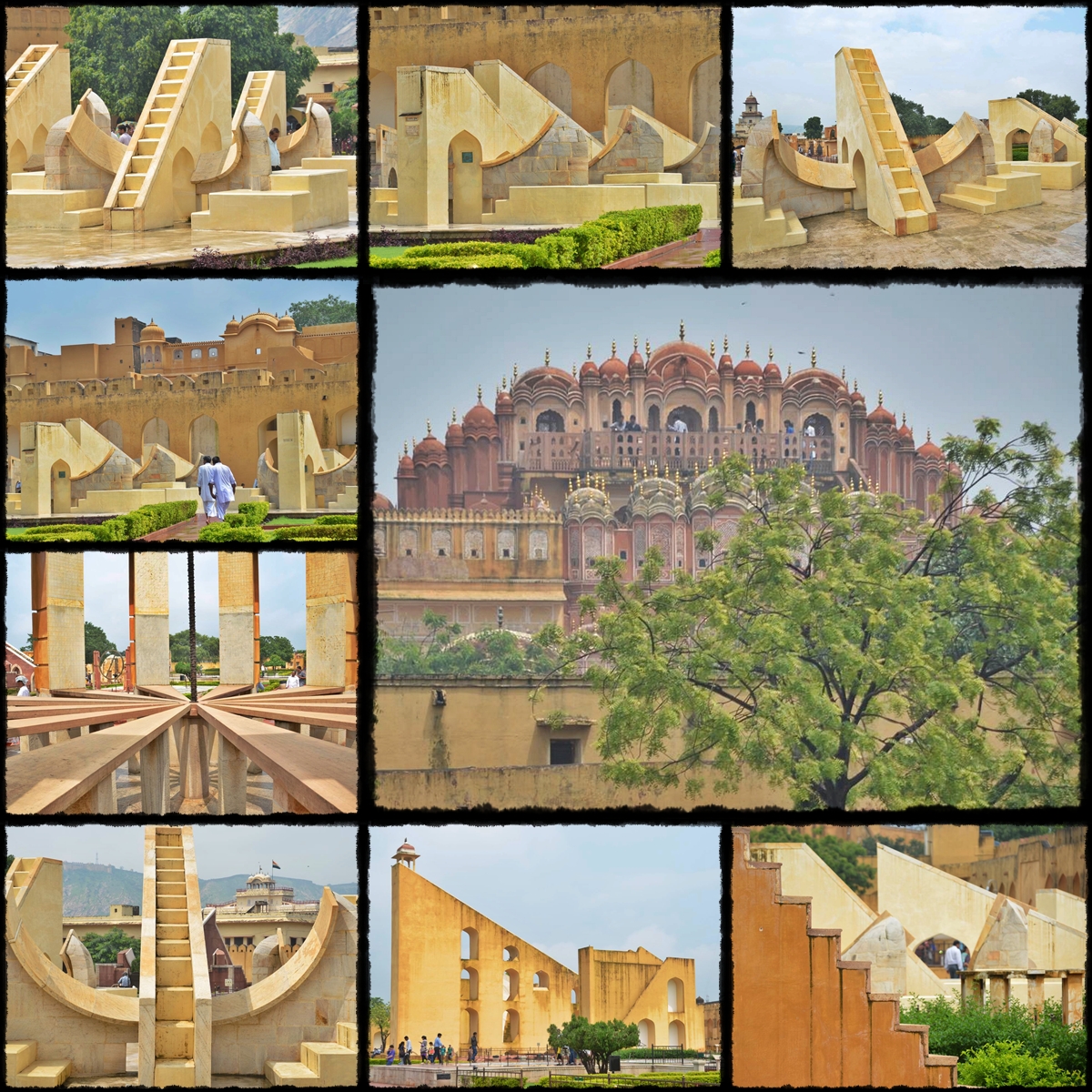 THE ROSE CITY OF JAIPUR > AMBER FORT > HAVA MAHAL (called Palace of Winds or Palace of the Breeze) > JANTAR MANTAR ASTRONOMICAL OBSERVATORY > JAIPUR CITY PALACE