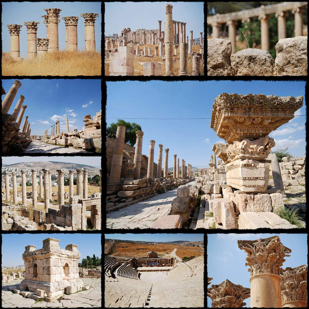 jerash, dżerasz, teatro romano giordania, ruiny rzymskiego miasta jordania