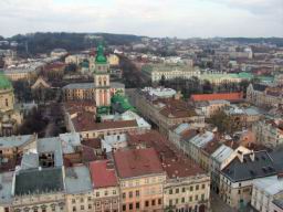 panorama lwowa, lviv from the air, leopoli vista dal alto