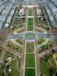 Champ de Mars, view from the top of Eiffel Tower