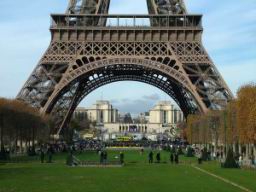 The Palais de Chaillot seen through the Eiffel Tower