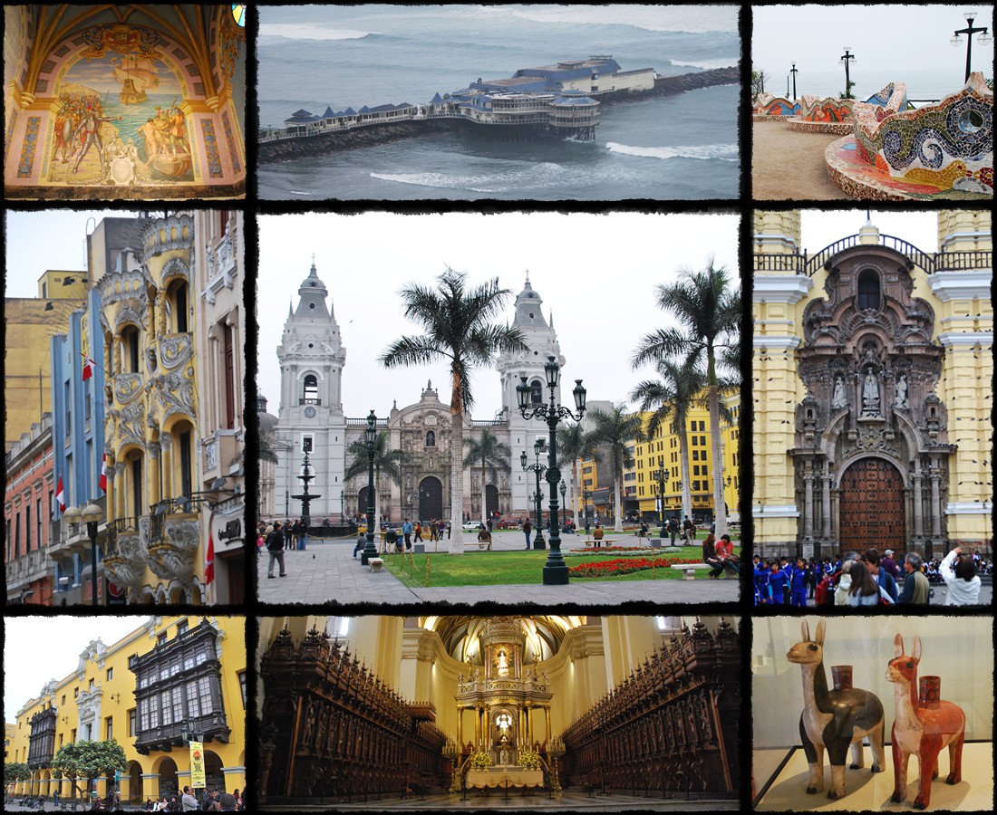 Lima - colonial center, Plaza de Armas, Cathedral, Pizarro tomb, San Francesco Church and Monasery, National Museum of the Archaeology, Anthropology, and History of Peru, Katedra, grb F. Pizarro, Koci i Monastyr Switego Franciszka, Muzeum Narodowe, colonial center, Plaza de Armas, Cathedral, Pizarro tomb, San Francesco Church and Monasery, National Museum of the Archaeology, Anthropology, and History of Peru