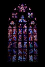 Stained glass window at St. Vitus Cathedral