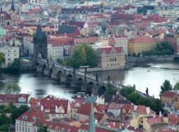 Panorama di Praga con il Ponte Carlo