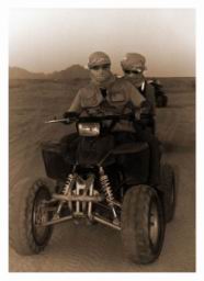 Motorbike race in the desert