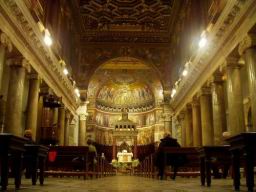 Inside of the church Santa Maria in Trastevere