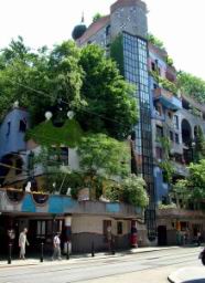 Hundertwasserhaus Balcony and trees